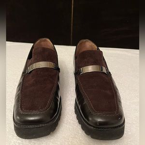 Paul Green Women’s Brown Pull On Leather Loafers Shoes Lug Sole Sz 7 Vibram